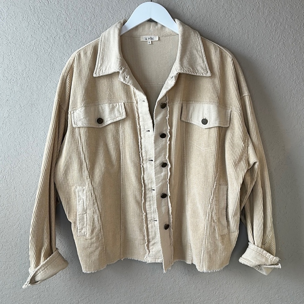 NWOT La Miel Boulder Corduroy Jacket‎ in Beige Size S